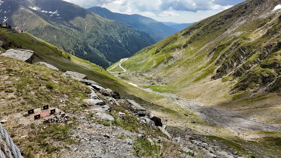 Mountain valley and road on the Transfăgărășan