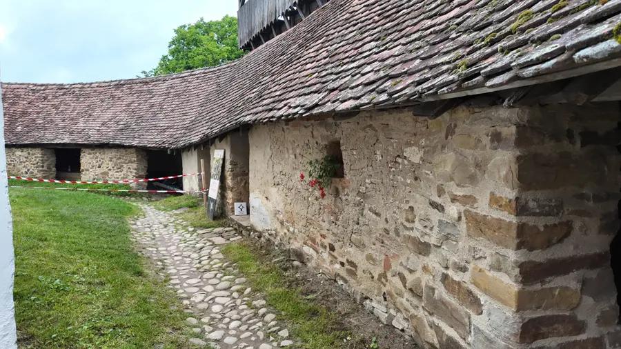 A stone path in the village of Viscri